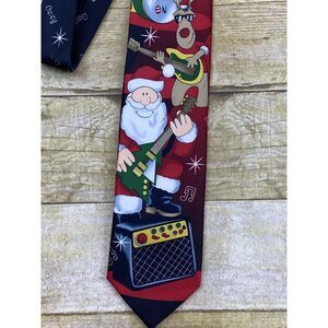 Rock On Santa Claus Christmas Men's‎ Neck Tie